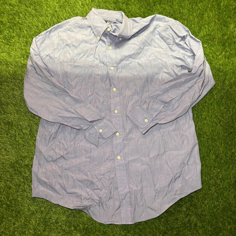 Brooks Brothers Makers Mens 16.5-33 Blue Cotton Button Down Shirt Made in USA